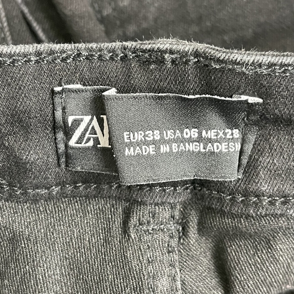 2/$30 ZARA High Waisted Jeggings 6 Rinsed Black Skinny Leg 6559 - Picture 7 of 10